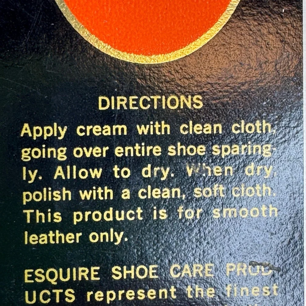 Vintage Esquire‎ Leather Cream Bone Color Shoe Polish 3 Fl Oz NOS Collector